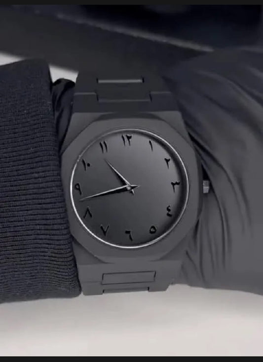 Midnight Arabic Numeral Matte Black Luxury Watch