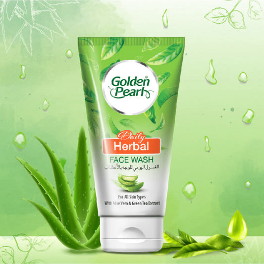 Golden Pearl Daily Herbal Face Wash with Aloe Vera & Green Tea Extract