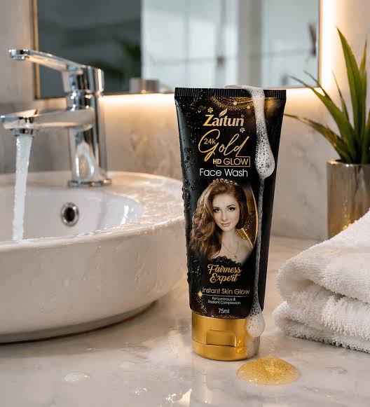 Zaitun 24K Gold HD Glow Face Wash – Fairness Expert for Radiant Complexion (75ml)