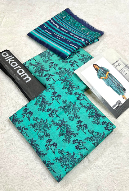 Alkaram 💯 Original Stock Printed Lawn 3Pc