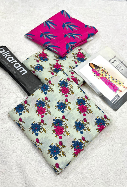 Alkaram 💯 Original Stock Printed Lawn 3Pc