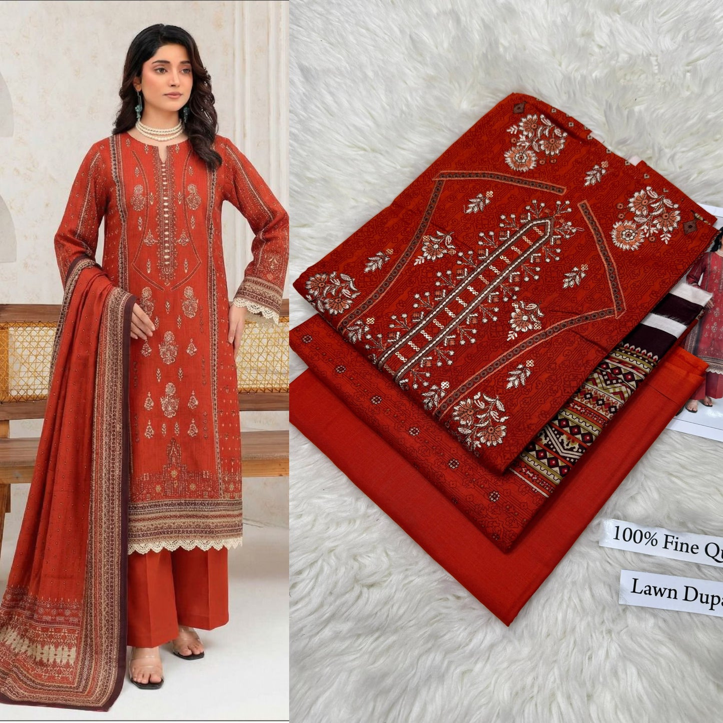 LAWN WITH LAWN DUPATTA VOLUME