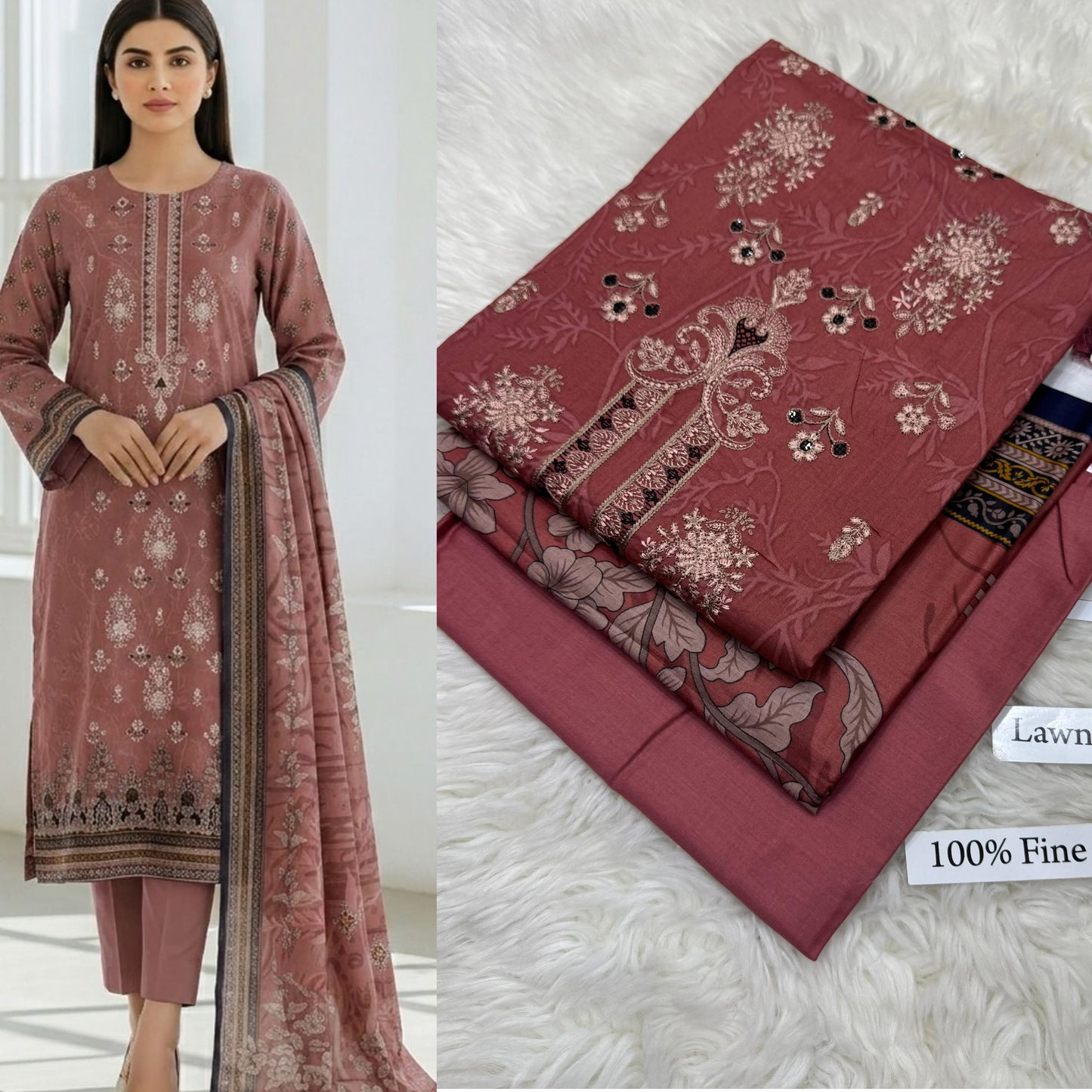 LAWN WITH LAWN DUPATTA VOLUME