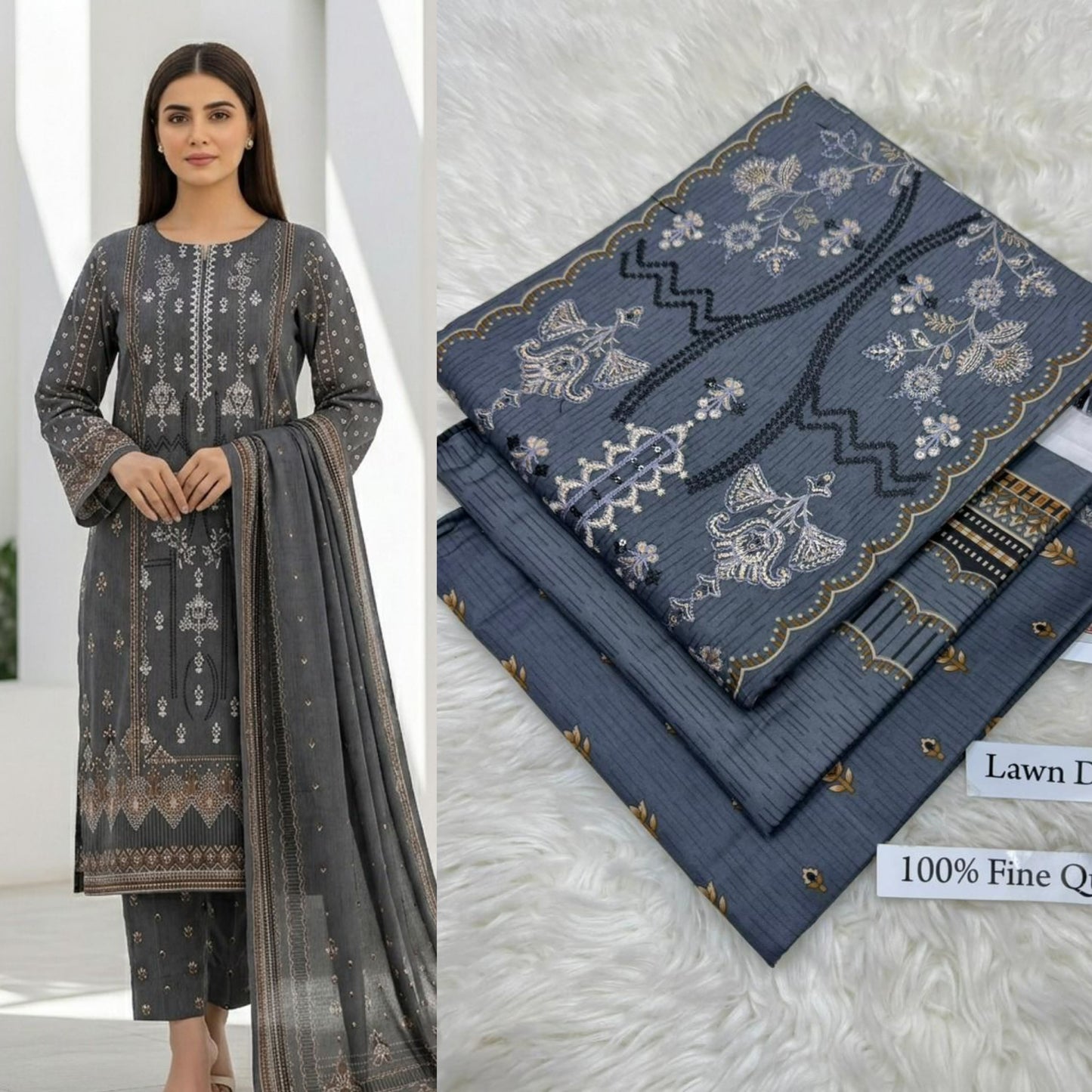 LAWN WITH LAWN DUPATTA VOLUME