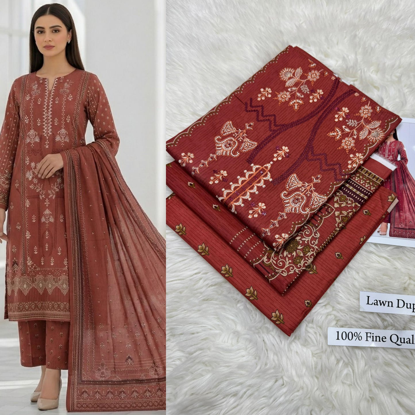 LAWN WITH LAWN DUPATTA VOLUME