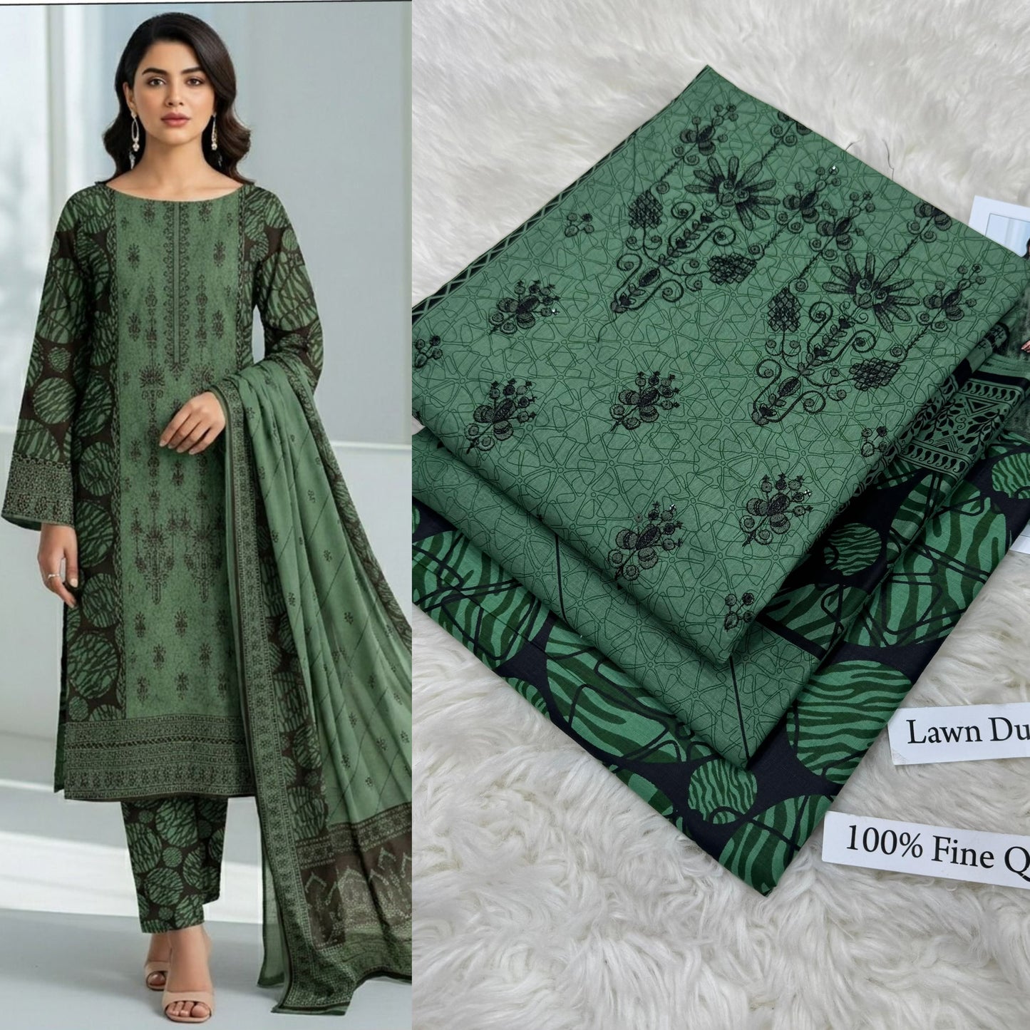 LAWN WITH LAWN DUPATTA VOLUME