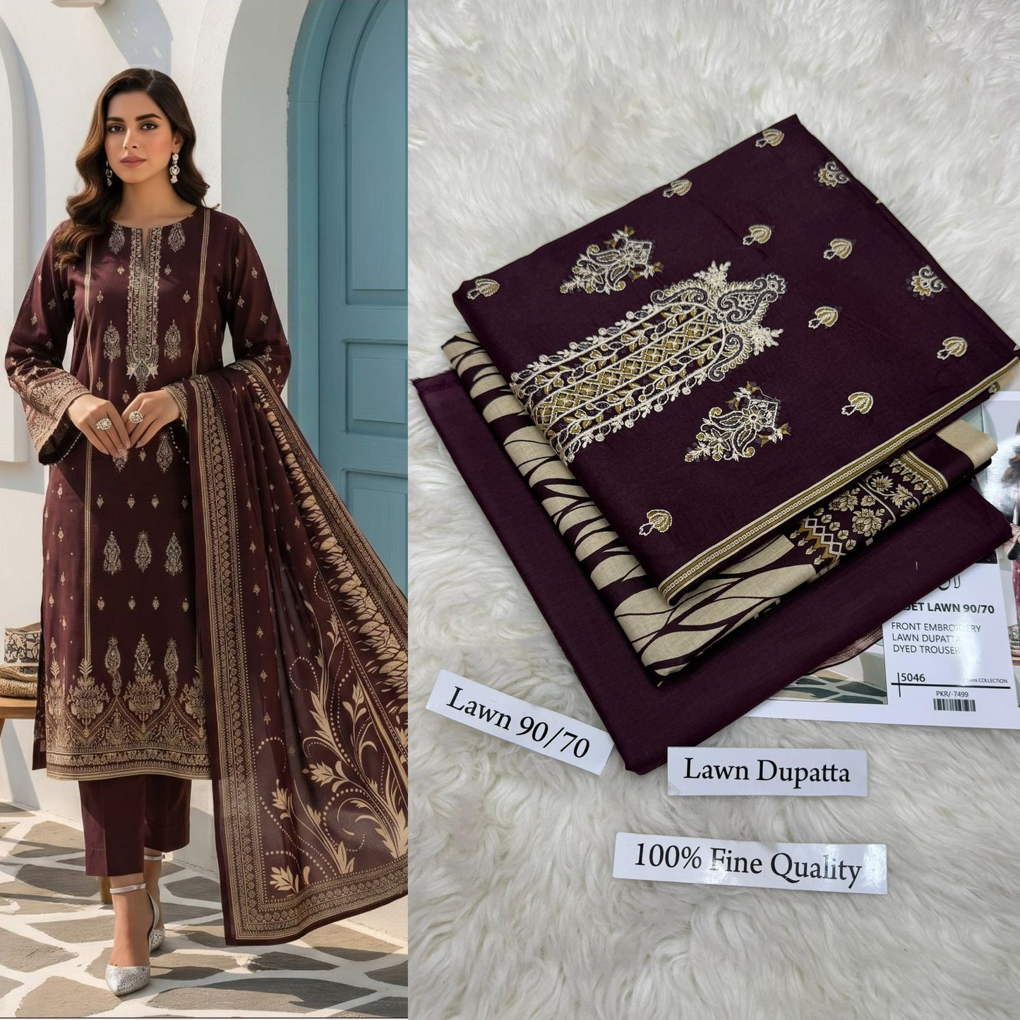 LAWN WITH LAWN DUPATTA VOLUME