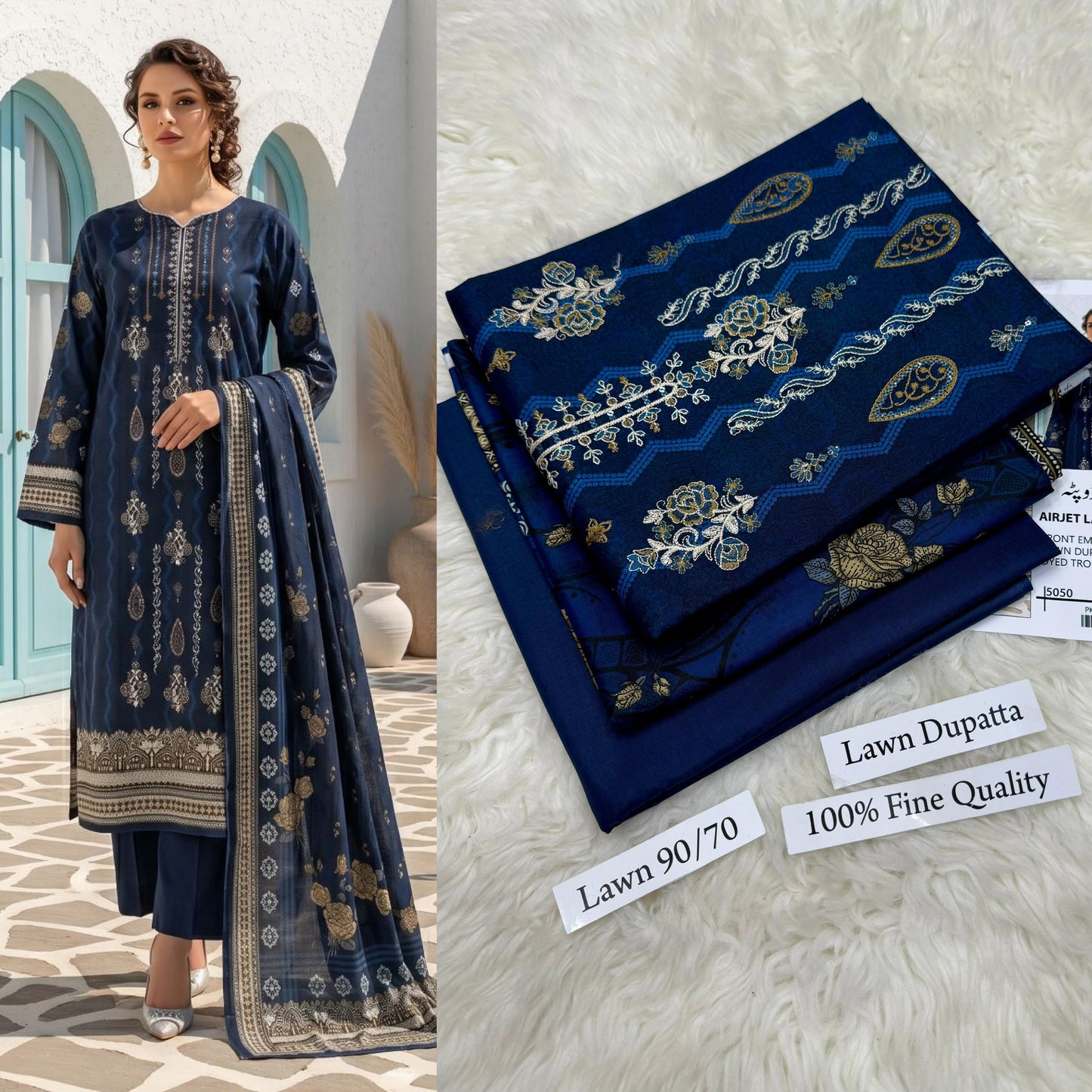 LAWN WITH LAWN DUPATTA VOLUME