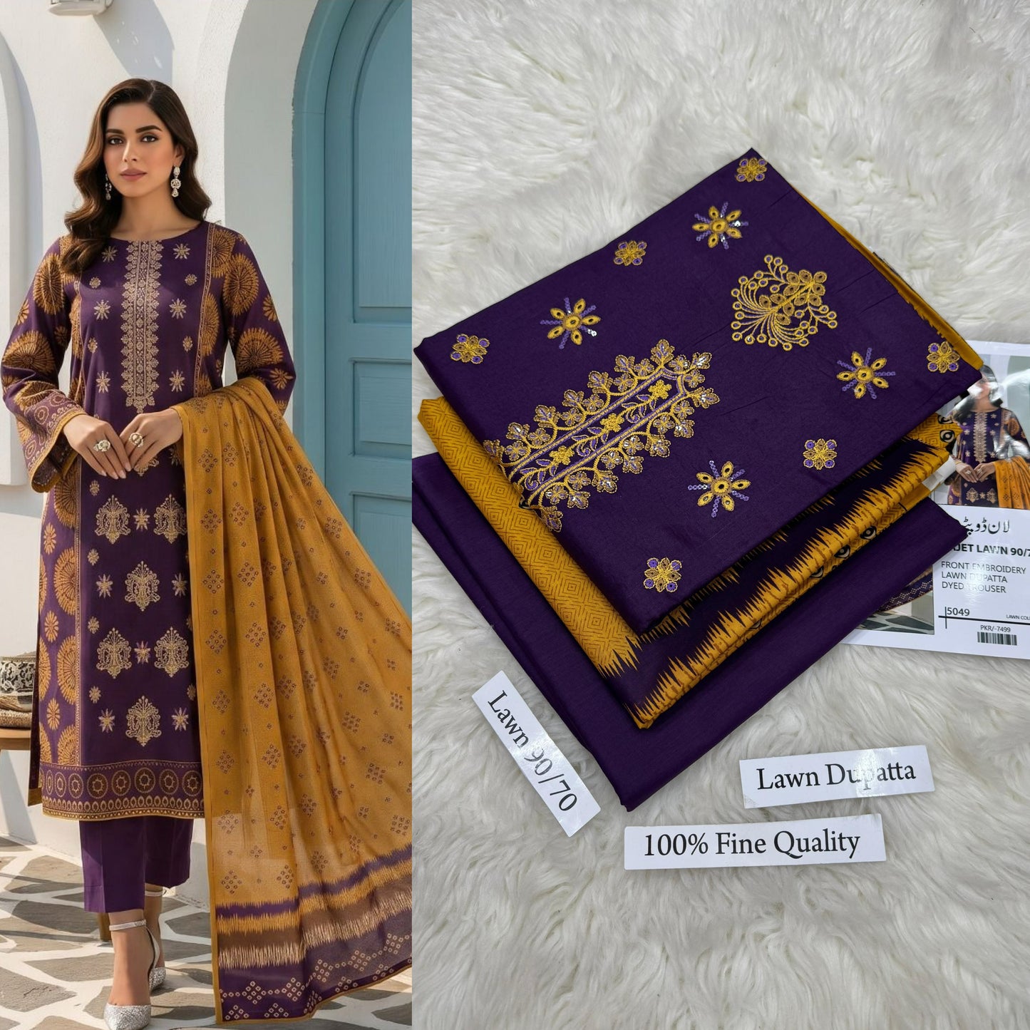 LAWN WITH LAWN DUPATTA VOLUME