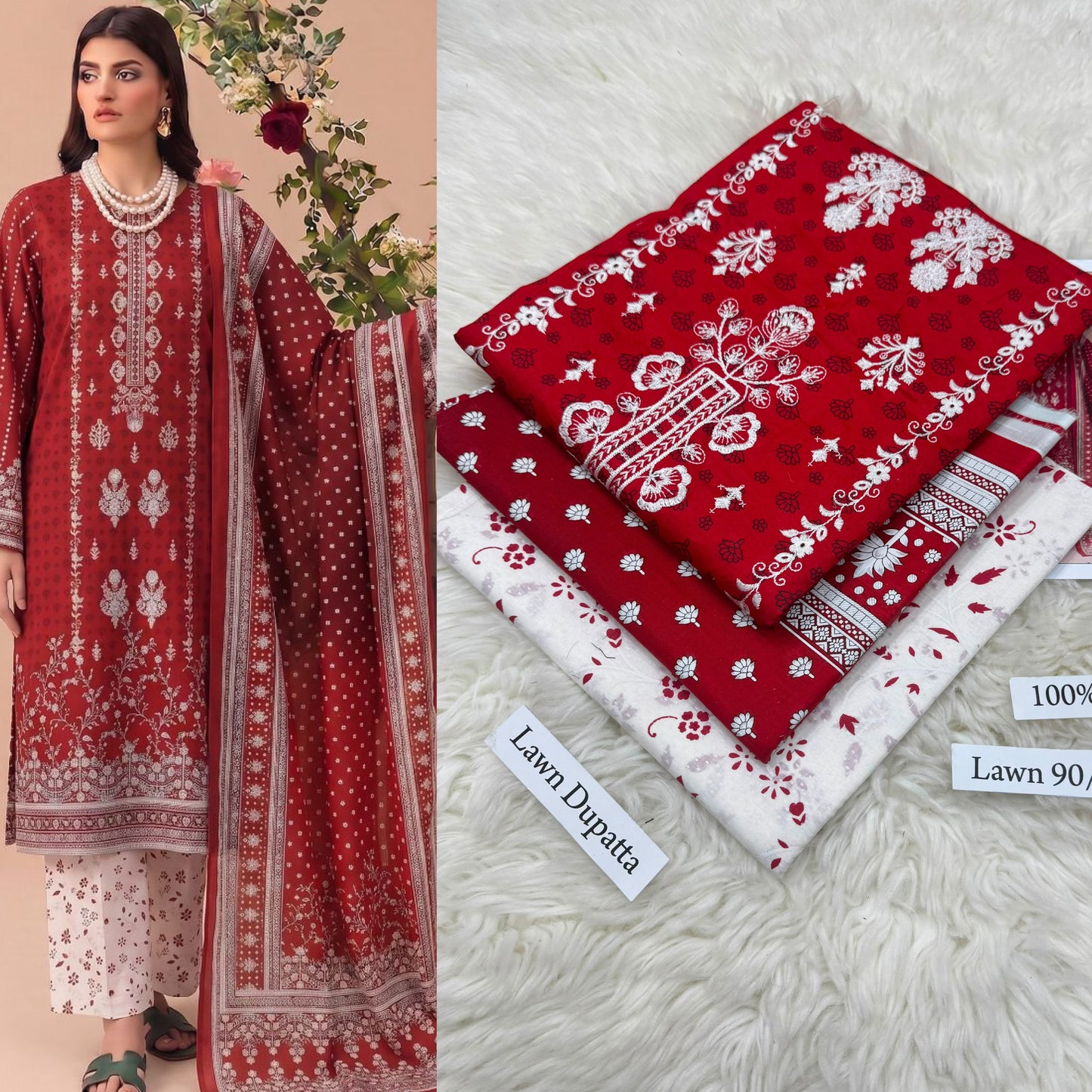 LAWN WITH LAWN DUPATTA VOLUME