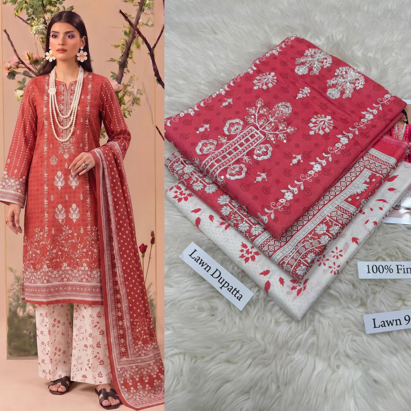 LAWN WITH LAWN DUPATTA VOLUME