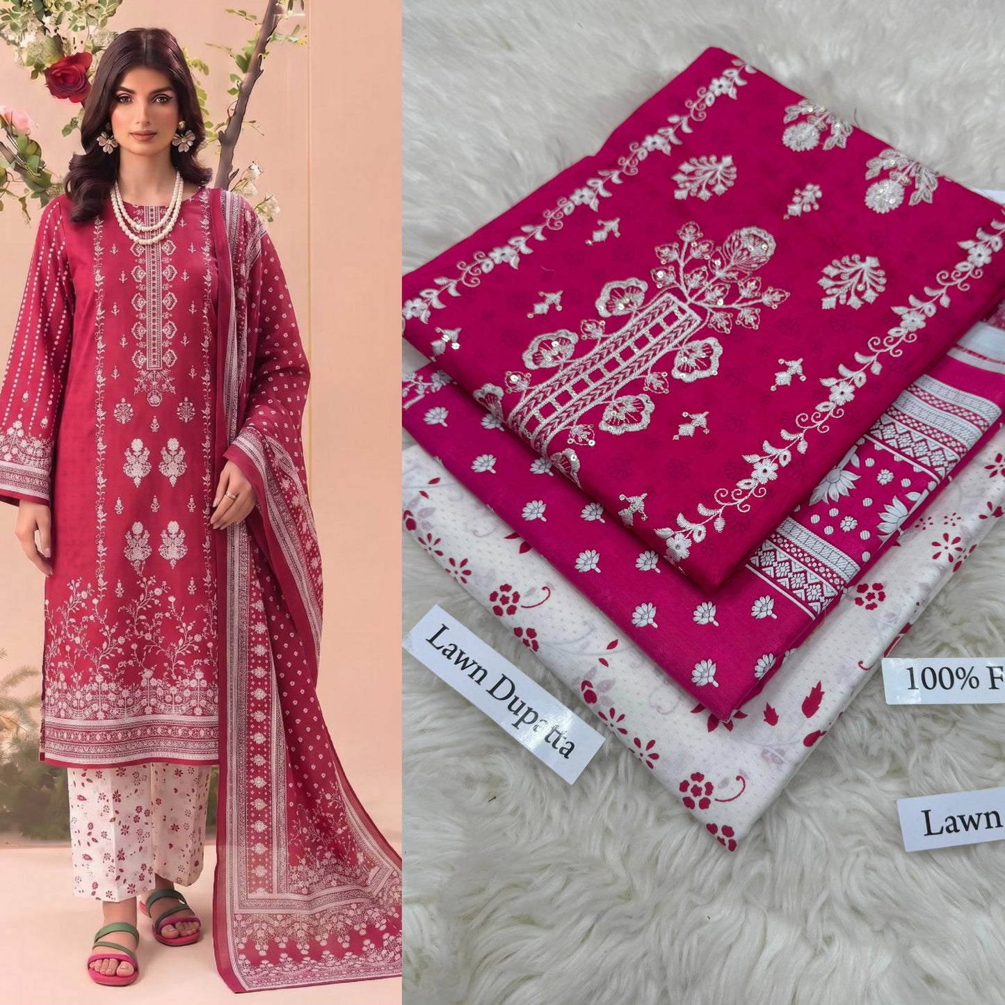 LAWN WITH LAWN DUPATTA VOLUME