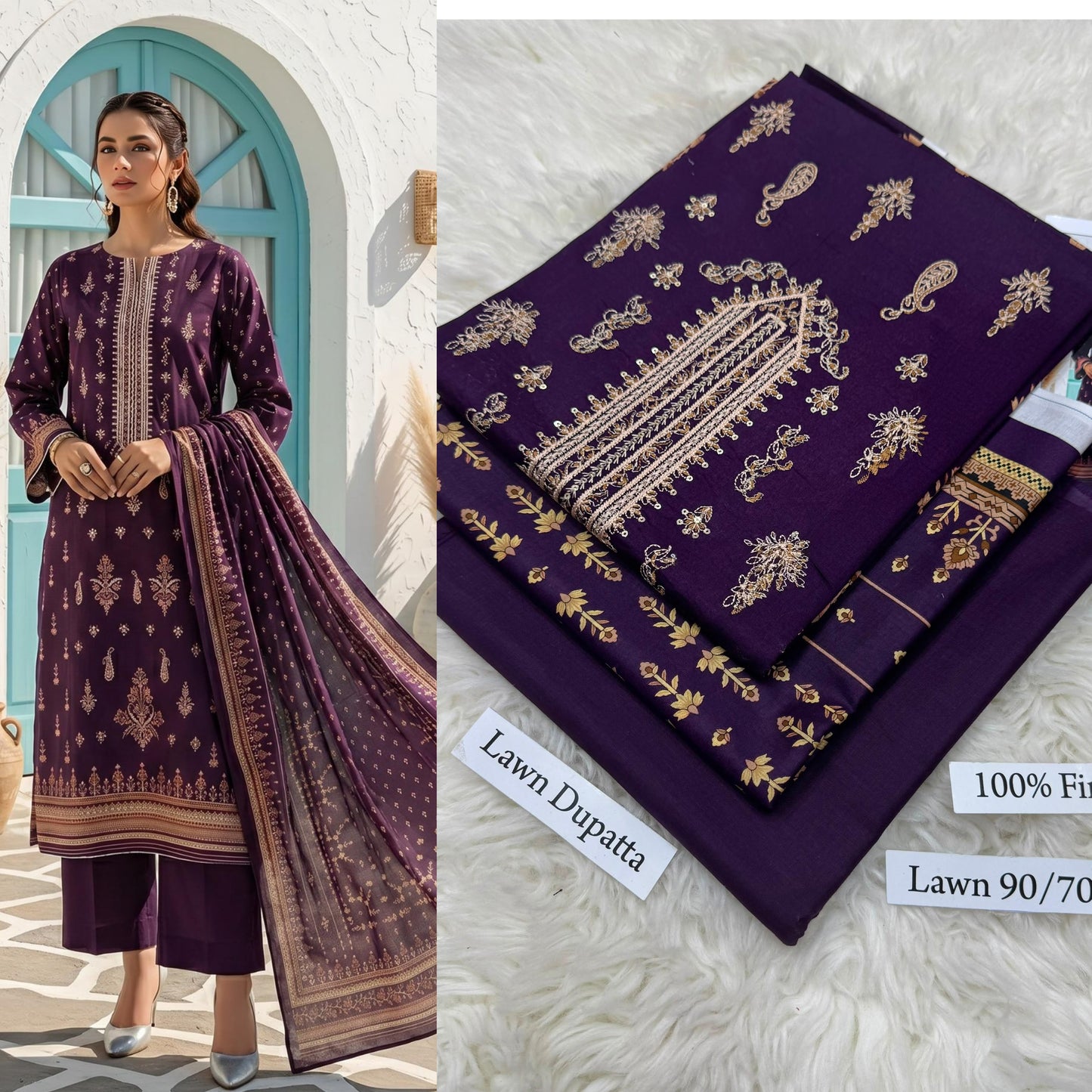 LAWN WITH LAWN DUPATTA VOLUME