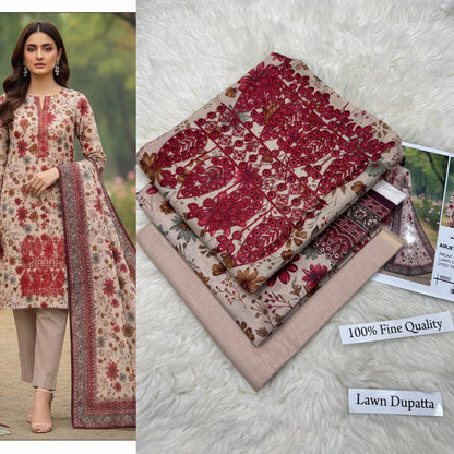 LAWN WITH LAWN DUPATTA VOLUME