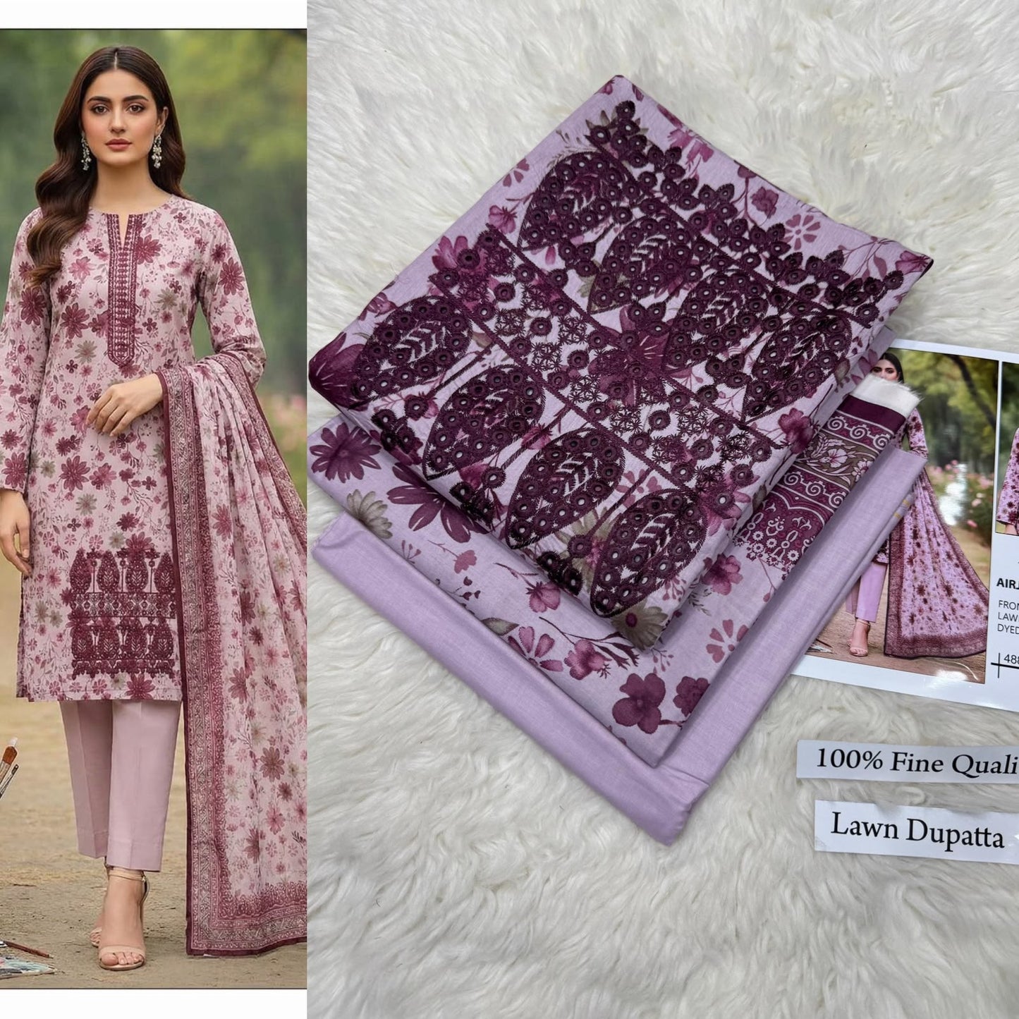 LAWN WITH LAWN DUPATTA VOLUME