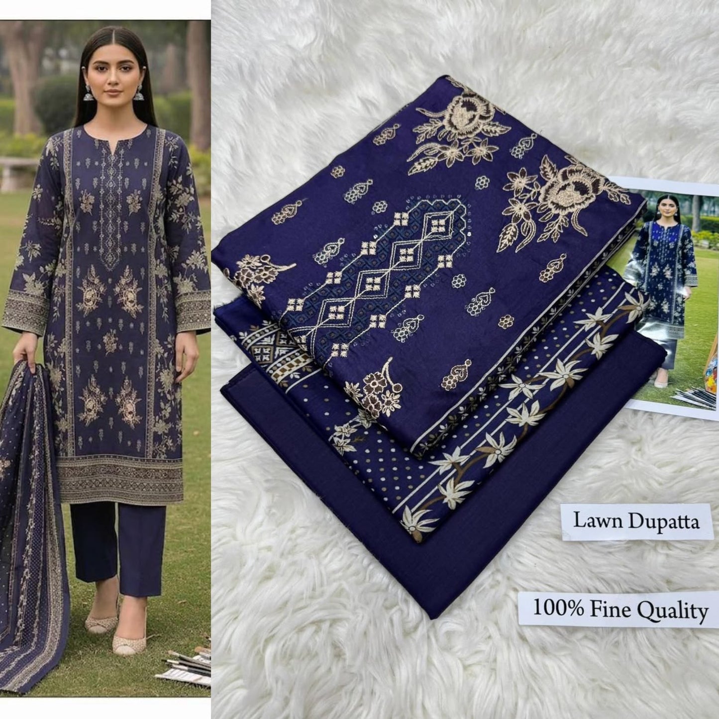 LAWN WITH LAWN DUPATTA VOLUME