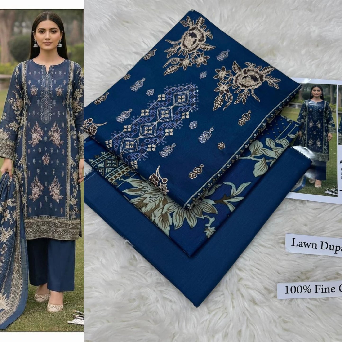 LAWN WITH LAWN DUPATTA VOLUME