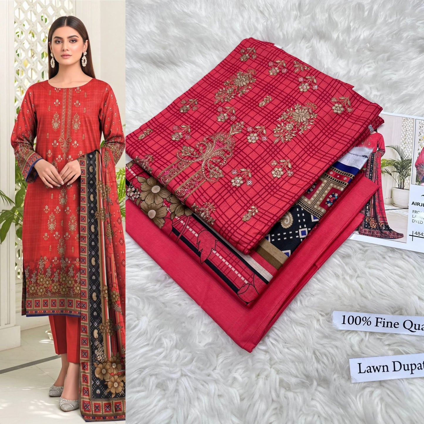 LAWN WITH LAWN DUPATTA VOLUME