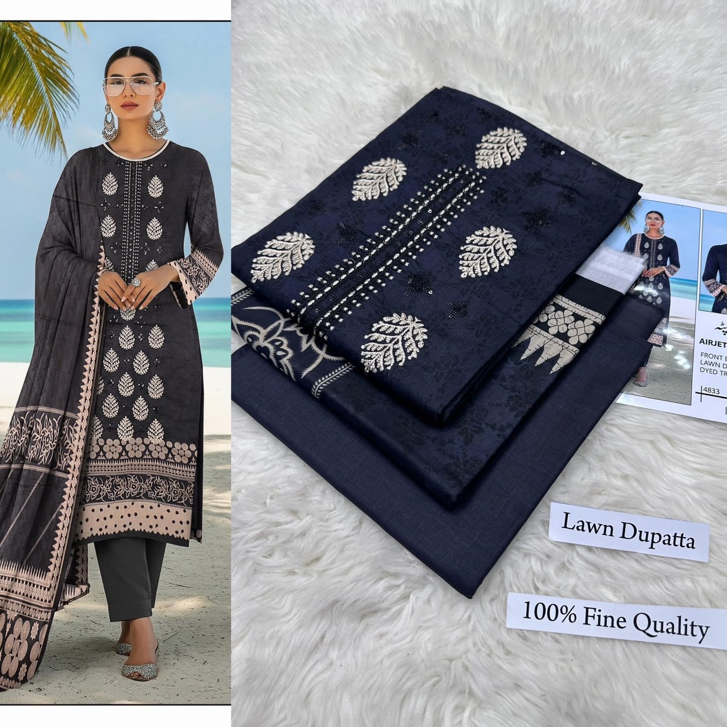 LAWN WITH LAWN DUPATTA VOLUME