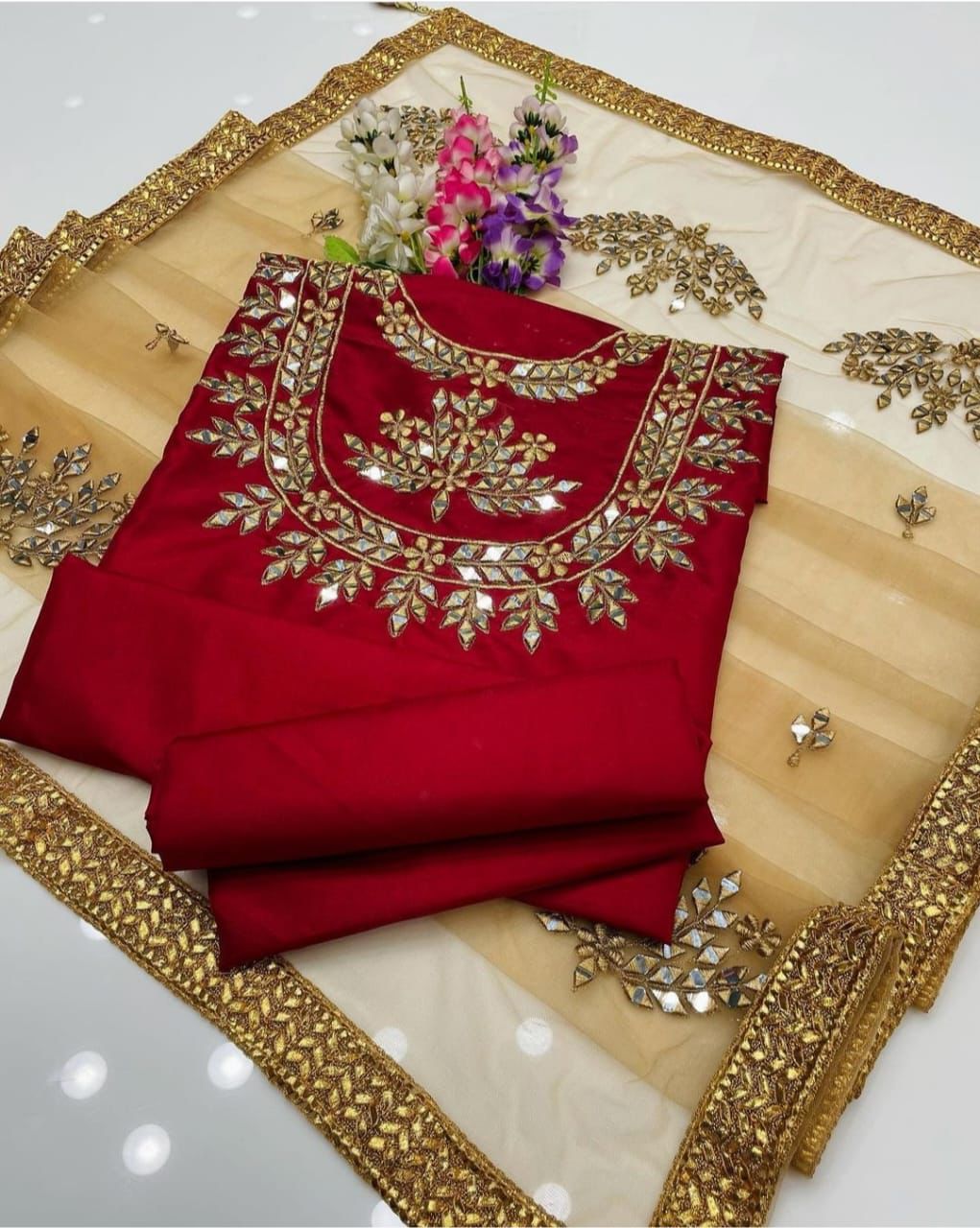 Fabric: Katan Silk, Banarsi Net & Net