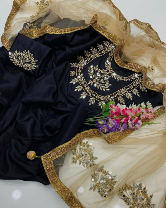 Fabric: Katan Silk, Banarsi Net & Net