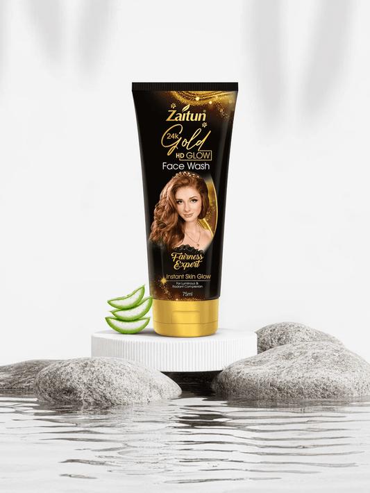 Zaitun 24K Gold HD Glow Face Wash – Fairness Expert for Radiant Complexion (75ml)