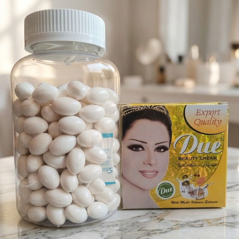 Due Beauty Cream with Whitening 5 Capsules – Advanced Skin Brightening Combo