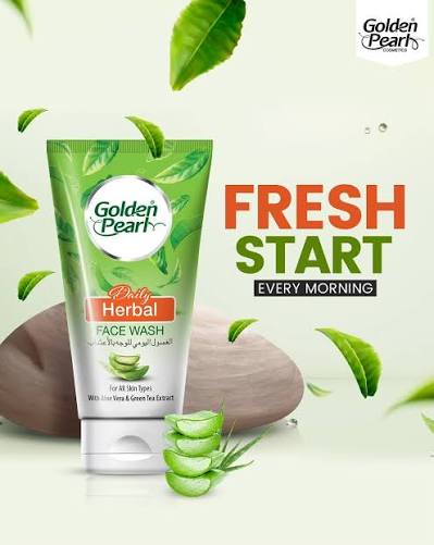 Golden Pearl Daily Herbal Face Wash with Aloe Vera & Green Tea Extract