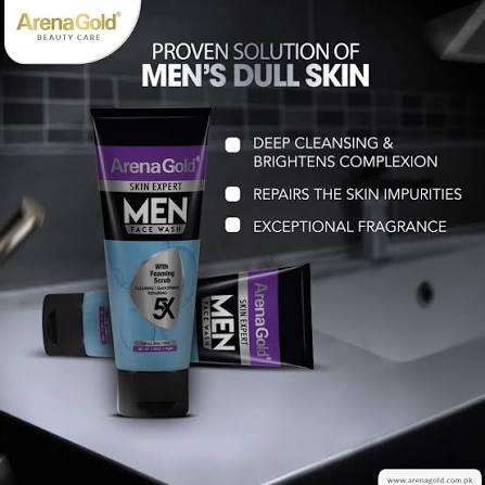 Arena Gold Skin Expert Men Face Wash – 5X Foaming Blends for Deep Cleansing